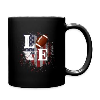 Football Love - Tasse einfarbig - Schwarz - Rechts
