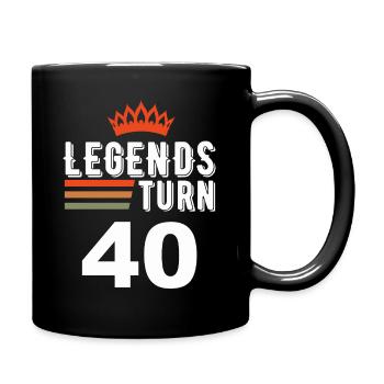 Legends turn 40, 40 birthday - Full Colour Mug - black - Right