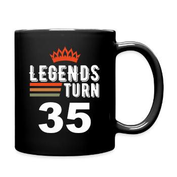 Les légendes ont 35 ans, 35 ans Anniversaire - Mug uni - noir - Droite