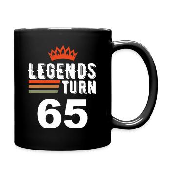 Legends turn 65, 65 birthday - Full Colour Mug - black - Right