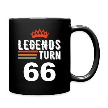 Legends turn 66, 66 birthday - Full Colour Mug - black - Right
