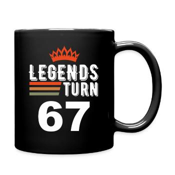 Legends turn 67, 67 birthday - Full Colour Mug - black - Right