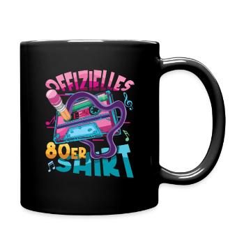 Offizielles 80er Kostüm Alaaf Helau Rosenmontag - Tasse einfarbig - Schwarz - Rechts