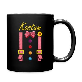 Fasching Kostüm Alaaf Helau Rosenmontag - Tasse einfarbig - Schwarz - Rechts