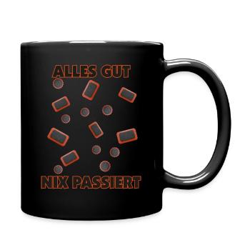 alles gut - nix passiert Pickset, Fahrrad, - Tasse einfarbig - Schwarz - Rechts
