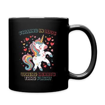 Falling in Love - Where Hearts take Flight - - Full Colour Mug - black - Right