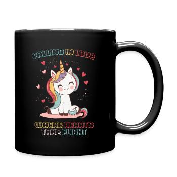 Falling in Love - Where Hearts take Flight - - Full Colour Mug - black - Right
