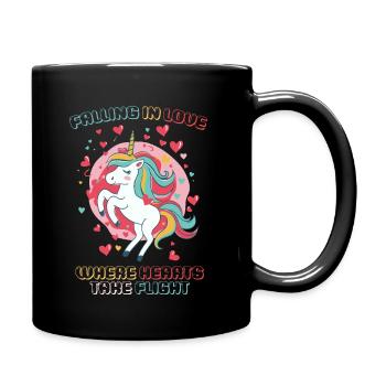 Falling in Love - Where Hearts take Flight - - Full Colour Mug - black - Right