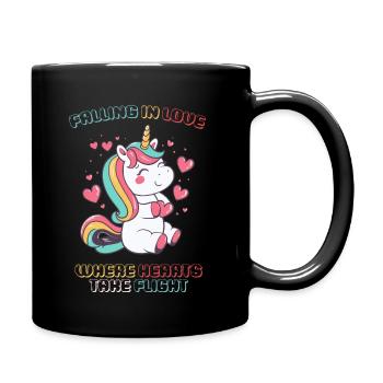 Falling in Love - Where Hearts take Flight - - Full Colour Mug - black - Right