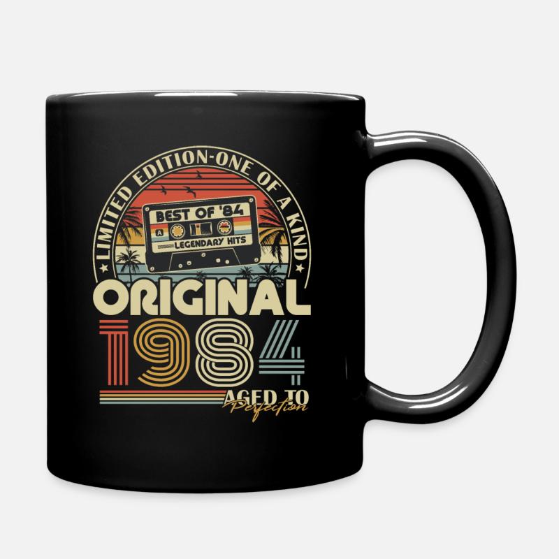 1984 Vintage Birthday Retro Vintage Gift - Full Colour Mug - black