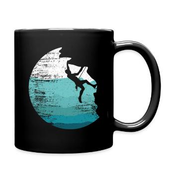 Retro Wall Climbing Boulder Bouldering - Full Colour Mug - black - Right