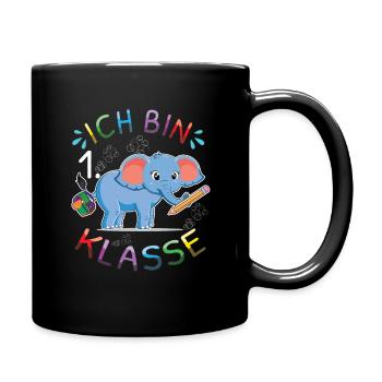 Inscription Je suis éléphant coloré de 1ère année - Mug uni - noir - Droite