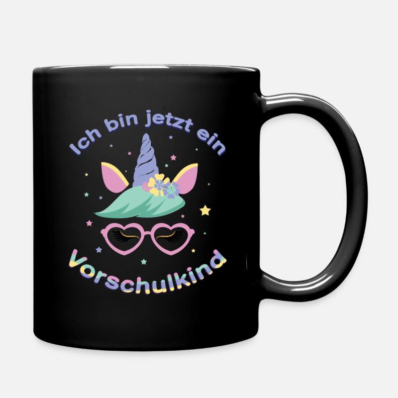 Einschulung Ich Bin Jetzt Ein Vorschulkind Einhorn - Tasse einfarbig - Schwarz