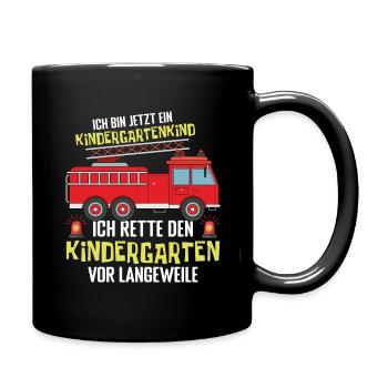 Ich Bin Jetzt Ein Kindergartenkind Ich Rette Vor - Tasse einfarbig - Schwarz - Rechts