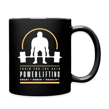 Powerlifting Squat Bench Deadlift Gym and Workout - Full Colour Mug - black - Right