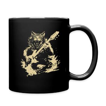 Miau Katze Spielt Gitarre Instrumente Awesome - Tasse einfarbig - Schwarz - Rechts