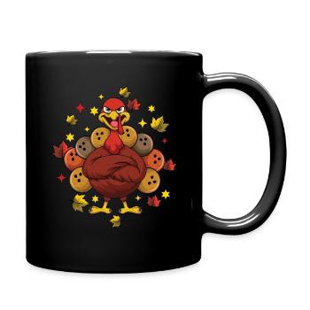 Quilles de quilles de dinde reconnaissantes assorties à Thanksgiving - Mug uni - noir - Droite