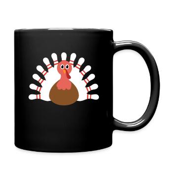 Quilles de bowling à la dinde Thanksgiving - Mug uni - noir - Droite