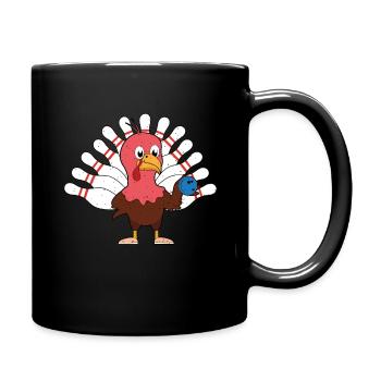 Mignon Dinde Thanksgiving Dinde Bowling - Mug uni - noir - Droite