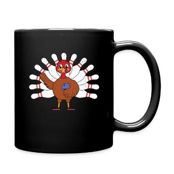 Kawaii Turquie Thanksgiving Turquie Bowling - Mug uni - noir - Droite