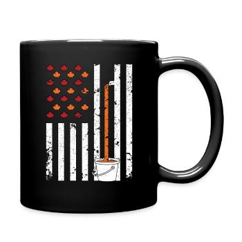 Maple Tapping Flag Maple Tree Maple Leaf - Full Colour Mug - black - Right
