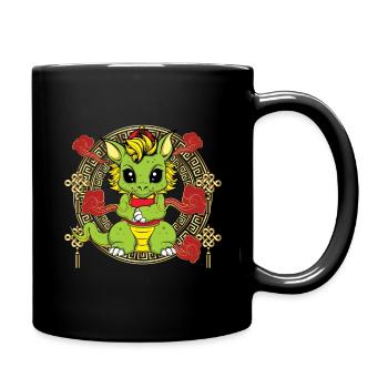 Chinesisches Neujahr des Drachen Chinesisch Lustig - Tasse einfarbig - Schwarz - Rechts