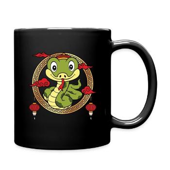 Funny Chinese New Year Of Snake Chinese Zodiac - Full Colour Mug - black - Right