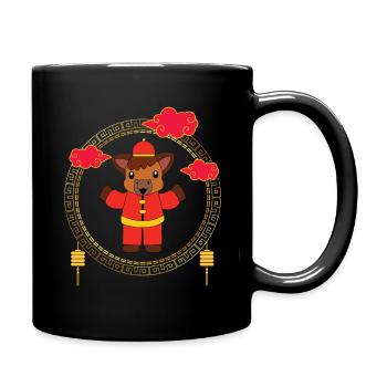 Lustiges chinesisches Neujahrsfest des Pferdes Chinesisches Tierkreiszeichen - Tasse einfarbig - Schwarz - Rechts