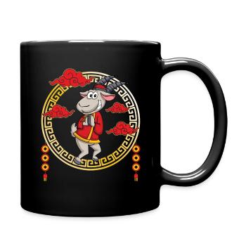 Lustiges chinesisches Neujahrsfest der Ziege Chinesisches Tierkreiszeichen - Tasse einfarbig - Schwarz - Rechts