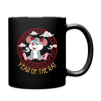 Year Of The Rat Cute Chinese Kawaii Chinese - Full Colour Mug - black - Right