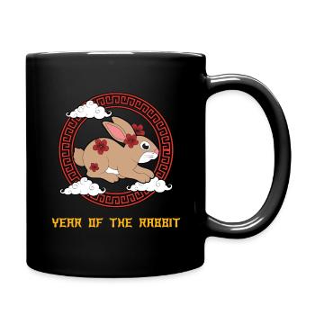 Year Of The Rabbit Cute Kawaii Chinese New Year - Full Colour Mug - black - Right