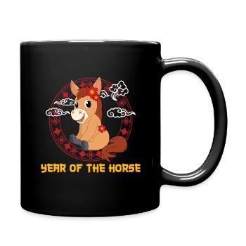 Year Of The Horse Cute Kawaii Chinese New Year - Full Colour Mug - black - Right