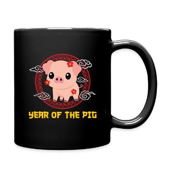 Année Du Cochon Kawaii Mignon Nouvel An Chinois - Mug uni - noir - Droite