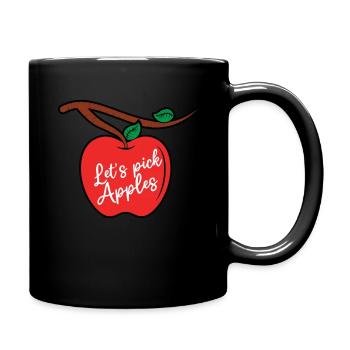 Let's Pick Apples Picking Apple Picker - Full Colour Mug - black - Right
