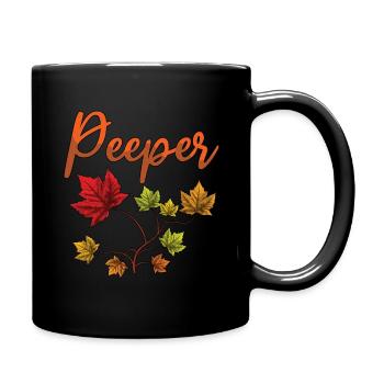 Peeper Foliage Leaf Peeping - Full Colour Mug - black - Right