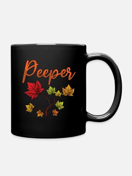 Peeper Laub Blatt Peeping - Tasse einfarbig - Schwarz