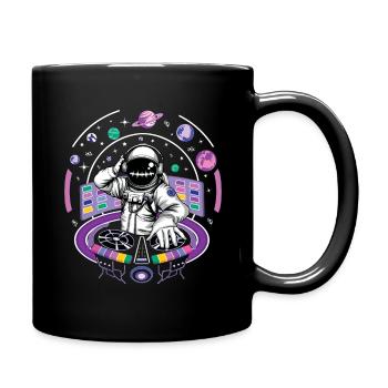 Astronaut DJ Musik Hard Techno Dark Tekno - Tasse einfarbig - Schwarz - Rechts