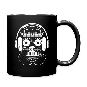 DJ Skeleton Hard Techno Dark Tekno - Tasse einfarbig - Schwarz - Rechts