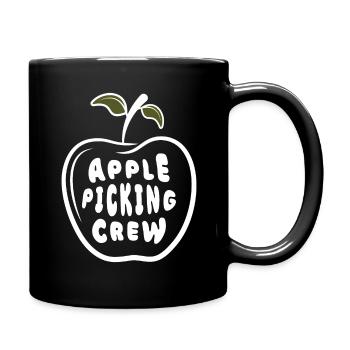 Funny Apple Picking Crew Apple Harvest Season - Full Colour Mug - black - Right