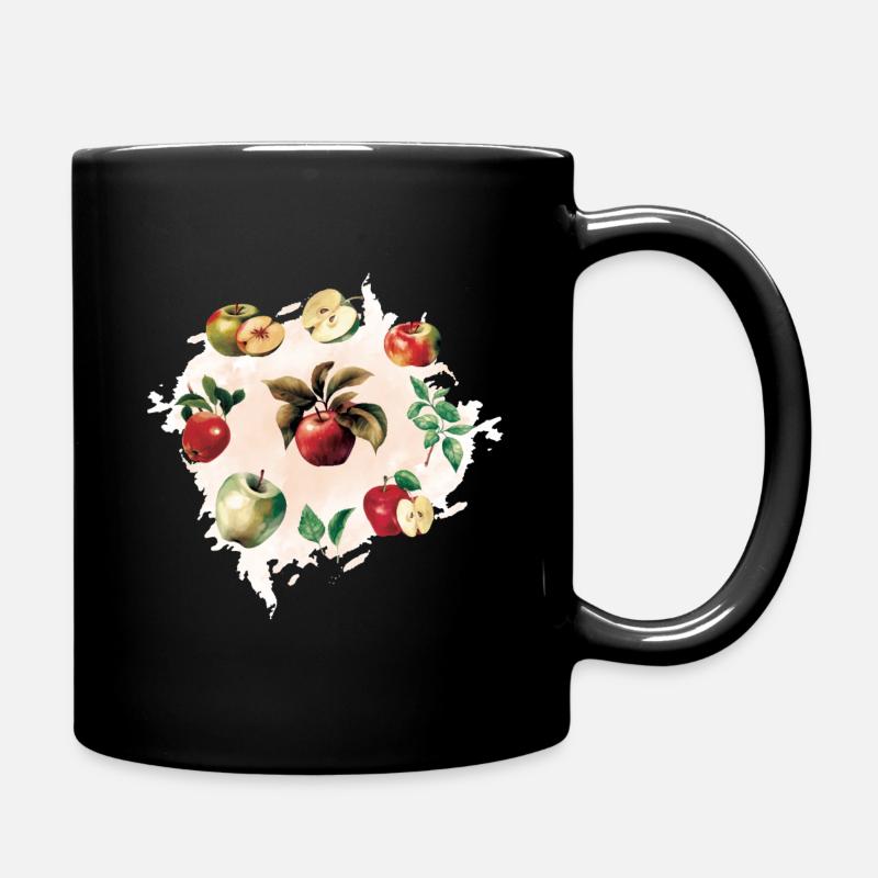 Différentes variétés de pommes Pomme réaliste - Mug uni - noir