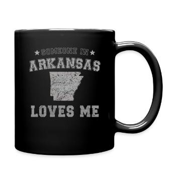 Quelqu’un dans l’Arkansas m’aime grunge - Mug uni - noir - Droite