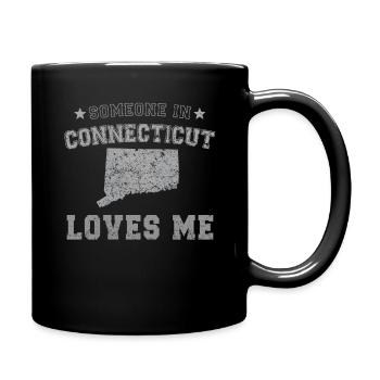Someone In Connecticut Loves Me Grunge - Full Colour Mug - black - Right