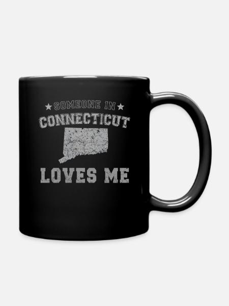 Jemand in Connecticut liebt mich Grunge - Tasse einfarbig - Schwarz