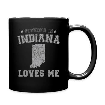 Jemand in Indiana liebt mich Grunge - Tasse einfarbig - Schwarz - Rechts