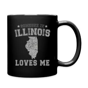 Quelqu’un dans l’Illinois m’aime Grunge - Mug uni - noir - Droite