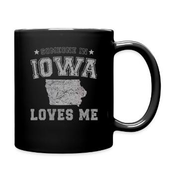 Someone In Iowa Loves Me Grunge - Full Colour Mug - black - Right