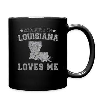 Quelqu’un en Louisiane m’aime Grunge - Mug uni - noir - Droite