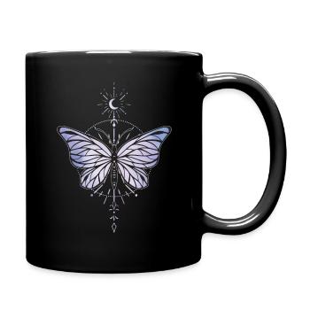 Niedlicher Schmetterling Kawaii Okkult Satanisch Pastell Gothic - Tasse einfarbig - Schwarz - Rechts