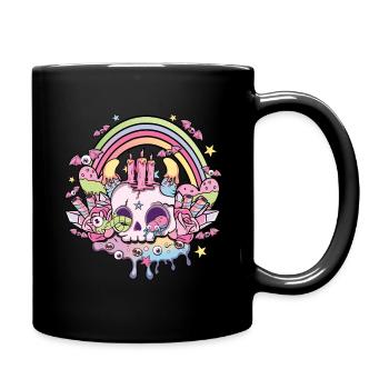 Crâne Kawaii Occulte Satanique Pastel Gothique - Mug uni - noir - Droite