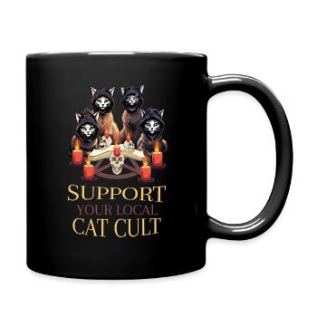 Lokale Katze Kult Okkult Satanisch Pastell Gothic - Tasse einfarbig - Schwarz - Rechts
